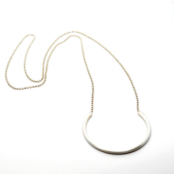 Long Tube Necklace - Silver